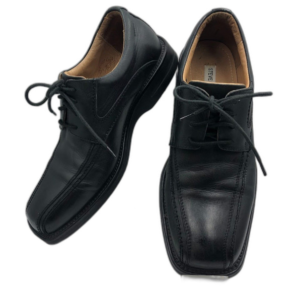 Steve Madden Men's Black Leather Oxford Shoes Square Toe P-Tango Size 9.5 - Picture 4 of 14